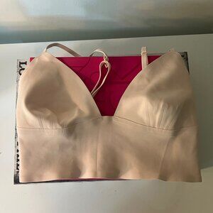 Free People intimately deep plunge bralette nude color size XS